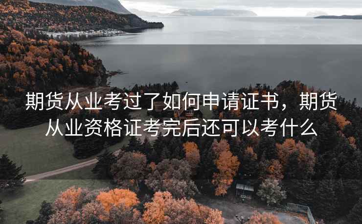 期货从业考过了如何申请证书，期货从业资格证考完后还可以考什么