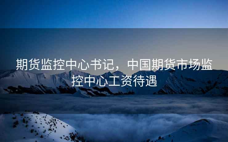 期货监控中心书记,中国期货市场监控中心工资待遇 期货监控中心书记,中国期货市场监控中心工资待遇