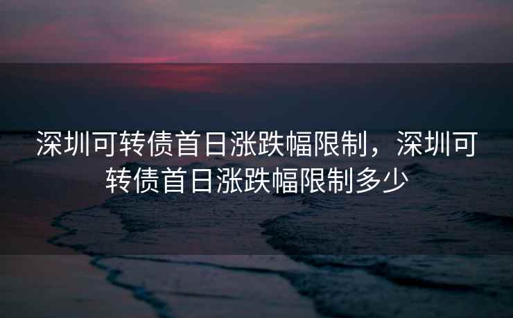 深圳可转债首日涨跌幅限制，深圳可转债首日涨跌幅限制多少  第2张